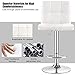 COSTWAY Bar Stool, Modern Swivel Adjustable Height PU Leather Barstools with Back, Square Armless Counter Height Bar Chair for Kitchen Island Dining Living Bistro Pub Counter, White
