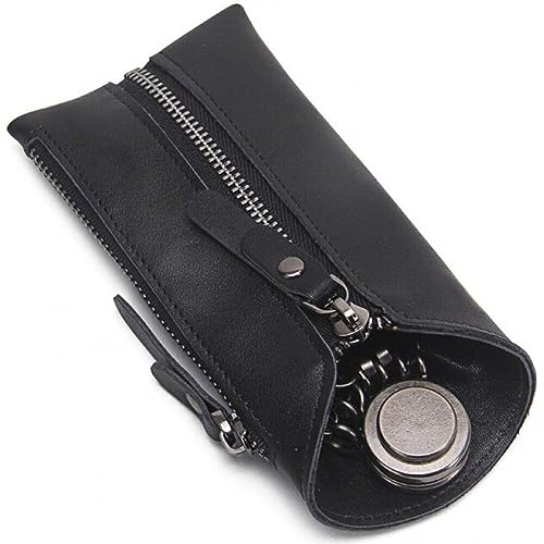 Borsa tasto per auto con cerniera intorno alla chiusura è realizzata in pelle e fodera e fodera e fodera naturalmente morbida, flessibile, anti-scratch e durevoli è poliestere.