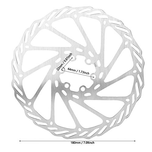 180mm Disc Brake Rotor, Bike Disc Brake Rotors with 6 Nails Cycling Accessory Fit for Road Bike, Mountain Bike, MTB, BMX