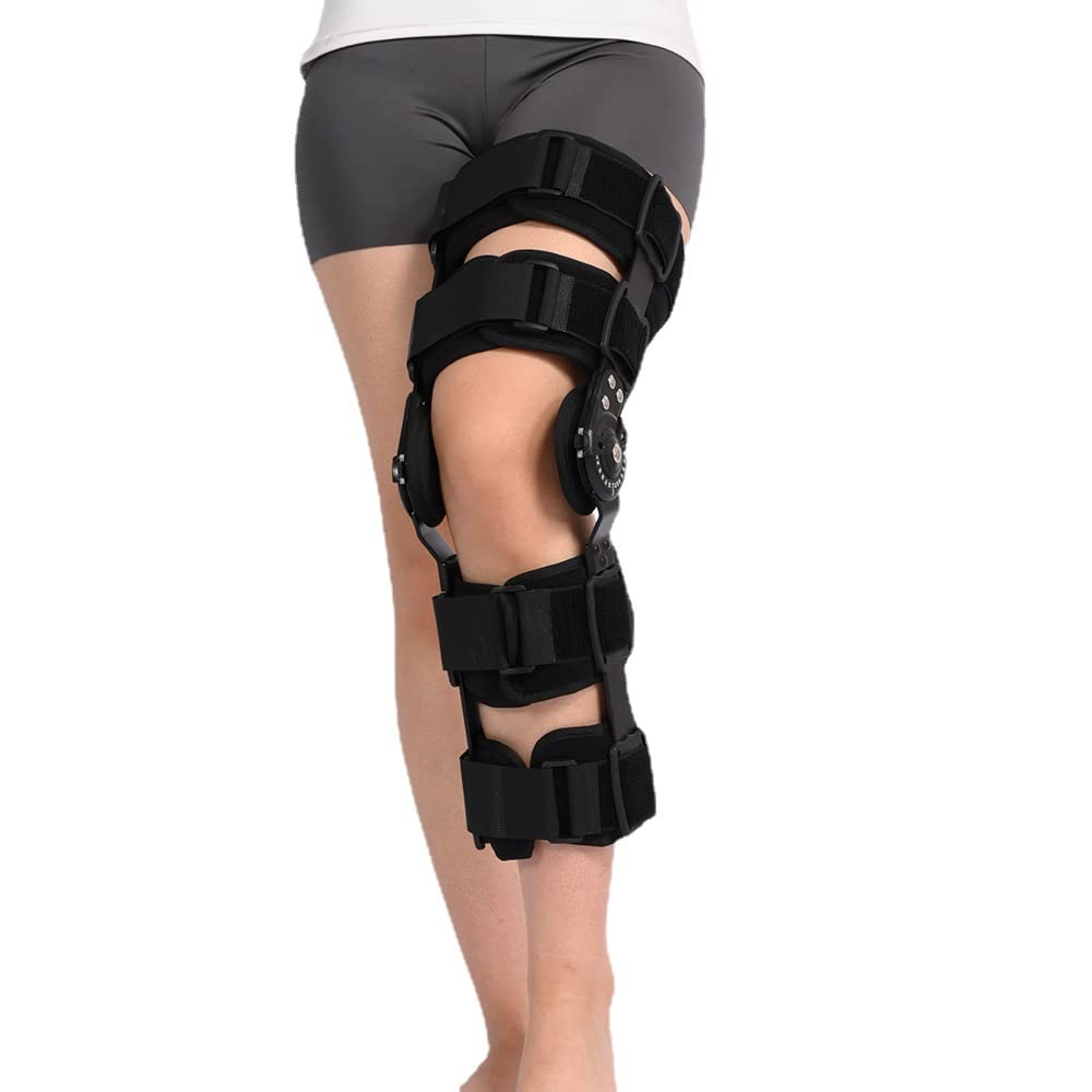 Ginocchiera incernierata ROM, stabilizzatore di supporto ortopedico, stabilizzatore per gambe regolabile, staffa di fissaggio dell'articolazione del ginocchio per il recupero post-operatorio