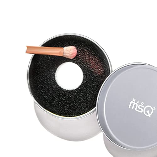 MSQ Brush Cleaner Color Removal Sponge Dry Makeup Brush Quick Cleaner Sponge Removes Shadow Color from Your Brush without Water or Chemical Solutions – Compact Size for Travel…