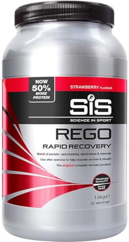 Science in Sport Rego Rapid Recovery Protein und Kohlenhydrate Shake, komplettes Regenerationsprodukt mit Erdbeergeschmack, Glutenfrei und Laktosefrei - 1,6 kg (32 Portionen)