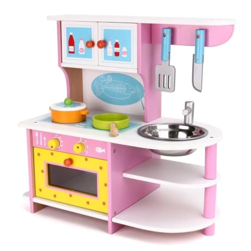 Image of Kitchen Toy Set with Kitchen Playset -Interactive Role Play Toys for Girls and Boys (Pink Kitchen)