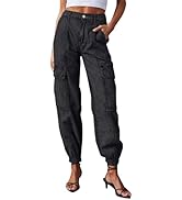 LONGYIDA Jean Joggers for Women High Waisted Drawstring Elastic Waist Stretch Denim Pants