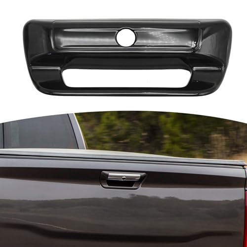 LIDSCURA Tampa da maçaneta da porta traseira traseira do porta-malas proteção de guarnição, acessórios externos preto, substituição para Dodge RAM 1500 2500 3500