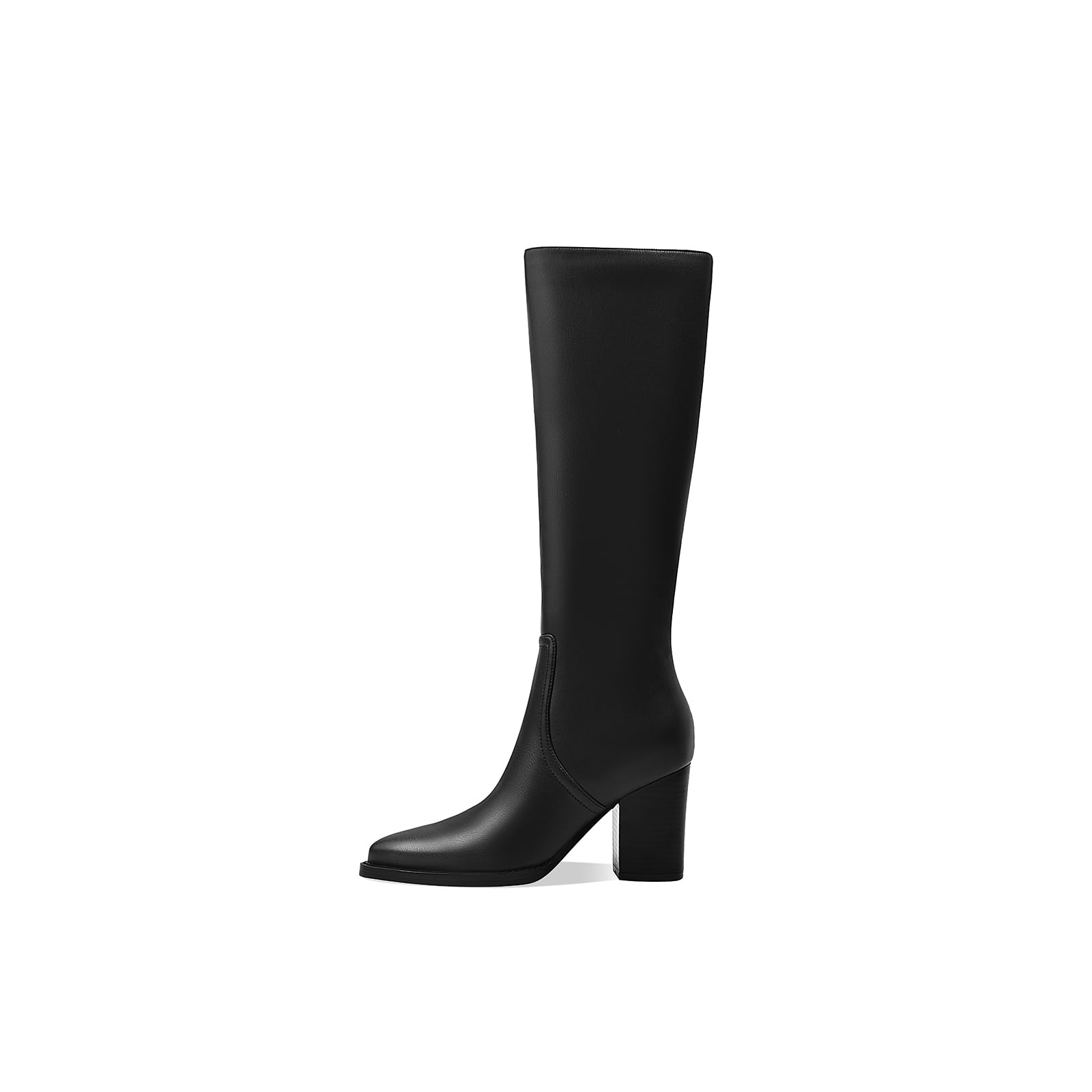 Womens Knee High Boots Retro Chunky Heel Pointed Toe Pull On Classic Knee High Boots for Women Girls Ladies Retro Tall Boot Winter Fall Fashion Boot