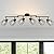 WILON 6 Light Track Lighting Kit 6 Way Ceiling Spotlight-Industrial Flush Mount Ceiling Light Black Kitchen Ceiling Light Fixtures Kitchen Track Lighting Flexibly Rotatable Light Head E26 Base