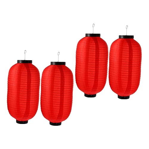YARNOW 4 piezas Linternas Colgantes Chinas Rojas para Jardín y Patio Decoración Exterior Ligera y Duradera Adornos Festivos para Mesa y Eventos