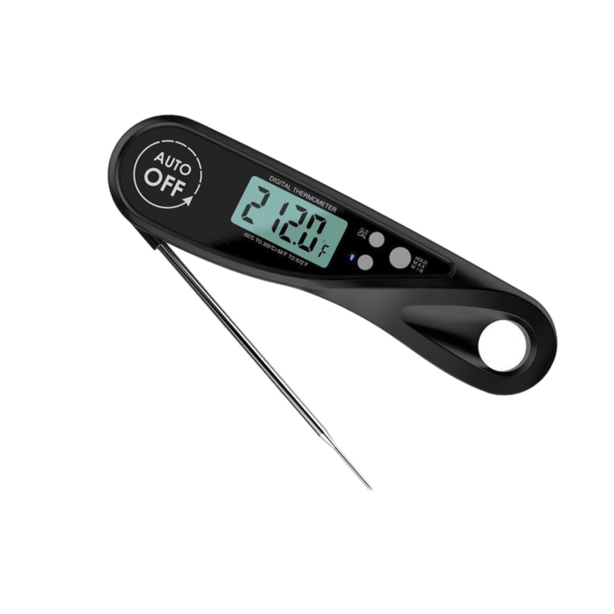 Instant Read Meat Thermometer Digital Food Probe with Foldable Design, Black Cooking Thermometer for Bbq Grill and Kitchen Use