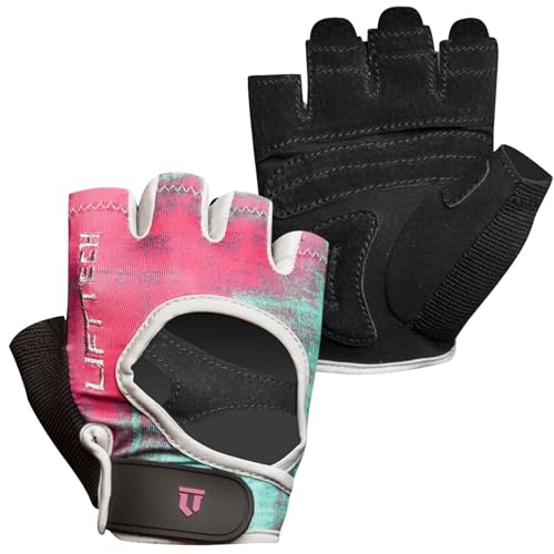 Lift Tech Elite - Guantes de Levantamiento de Pesas para Mujer, Color Rosa, tamaño Large