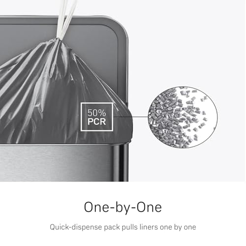 Image of simplehuman Code Q 200 Count, Genuine Odorsorb Custom Fit Liners, Drawstring Odor Absorbing Trash Bags in Dispenser Packs, 50-65 Liter / 13-17 Gallon