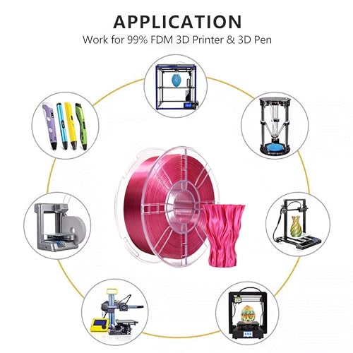Image of iBOSS PLA Pro (PLA+) 3D Printer Filament 1.75mm,Silk Shiny Filament 3D Printing Filament,1kg Spool (2.2lbs),Dimensional Accuracy + /- 0.02mm,PLA Plus 3D Filament,Fit Most FDM Printer(Silk Rose Red)