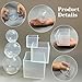 Voaesdk 6 Pcs Clear Resin Molds Silicone Set, Transparent Seamless Sphere and Deep Cube Silicone Moulds, Large Ball Square Epoxy Resin Molds for Flowers Preservation Home Decor