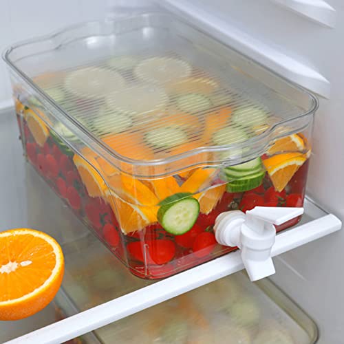 Frigorífico Chaleira Fria com Torneira, Bule de frutas portátil 3,8L com tampa, Recipiente de água p