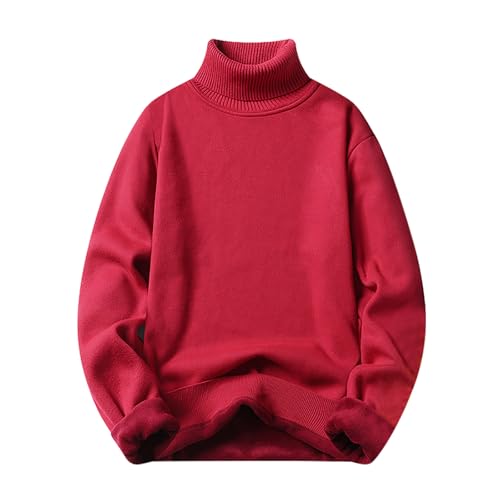Men Dress Sweater Winter Solid Color High Neck Warm Knitted Sweater Men Dress Sweater