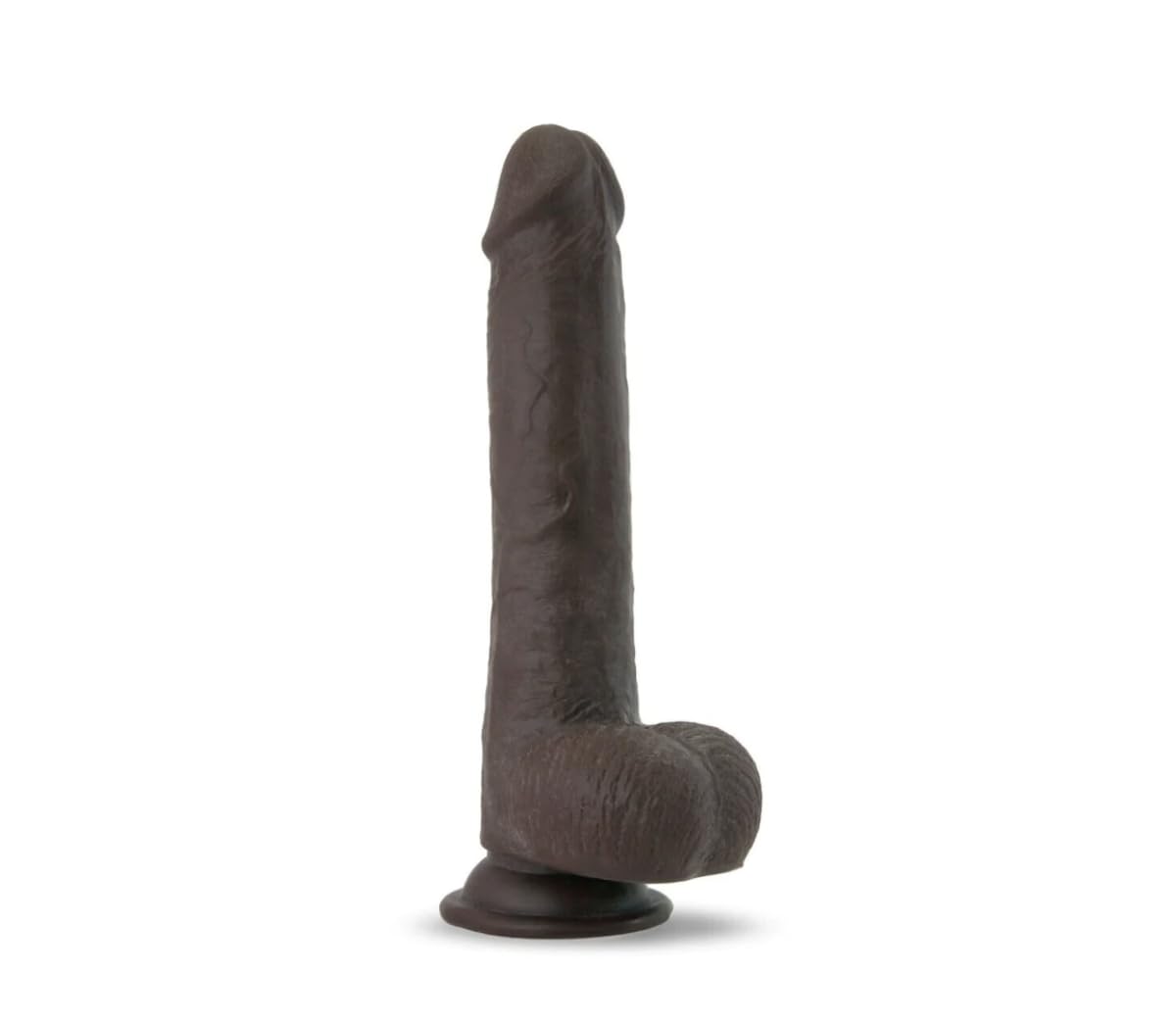 Realistic 9 Double-Layer Sliding Skin Black Realistic Dong with Balls WG84633