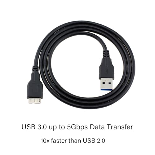 Image of USB 3.0 Micro B Cable 1.5 Meter, External Hard Drive Cable 5 Gbps High-Speed USB A to Micro B Hard Drive Cord Compatible for Seagate Xbox One Toshiba etc (MultiColor)