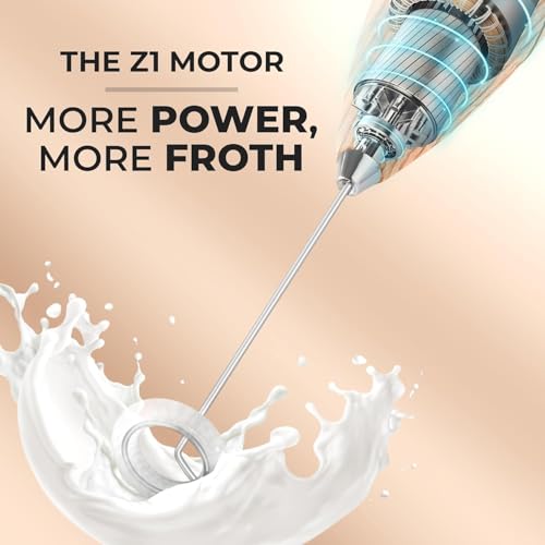 Image of OOTORO Milk Frother Handheld Electric Whisk Beater Foam Maker for Coffee Latte Cappuccino Hot Chocolate Mini Drink Mixer for Kitchen and Travel (Black)