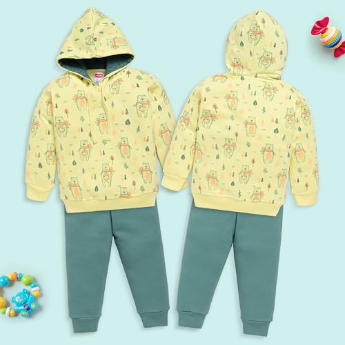 Image of LuvLap Baby Boys Full Sleeve Boys Hooded Sweatshirt & Pyjama Set