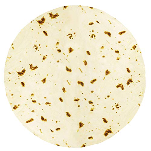 Joyching Burritos Tortilla Blanket Double Sided For Kids Adult 60 Inches Round Blanket Novelty Food Taco Flannel Soft Throw Blanket #TOP1