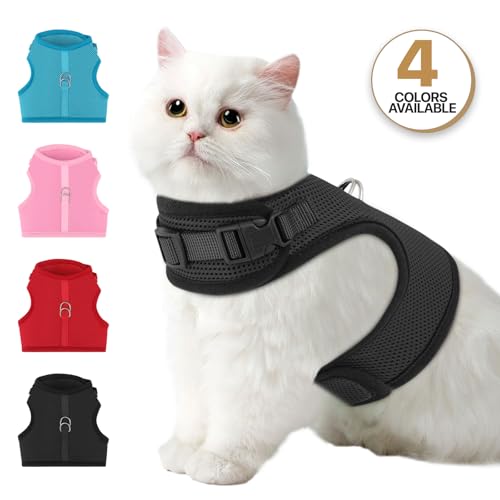 MoNiBloom Peitoral macio para gatos, à prova de fuga e viagens, colete respirável ajustável para gat