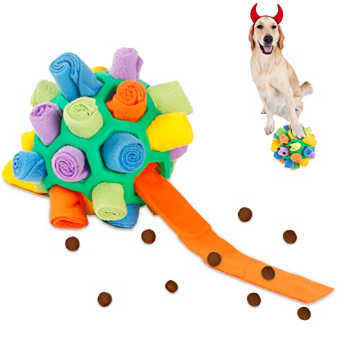 Jetisva Snuffle Ball for Dogs Foraging,Interactive Dog Toys,Dog Enrichment Toy,Soft Dog Treat Ball Dispenser,Dog Puzzle Toy,Dog Brain Stimulating Toys for Small Pet Puppy Intellectual Training Green