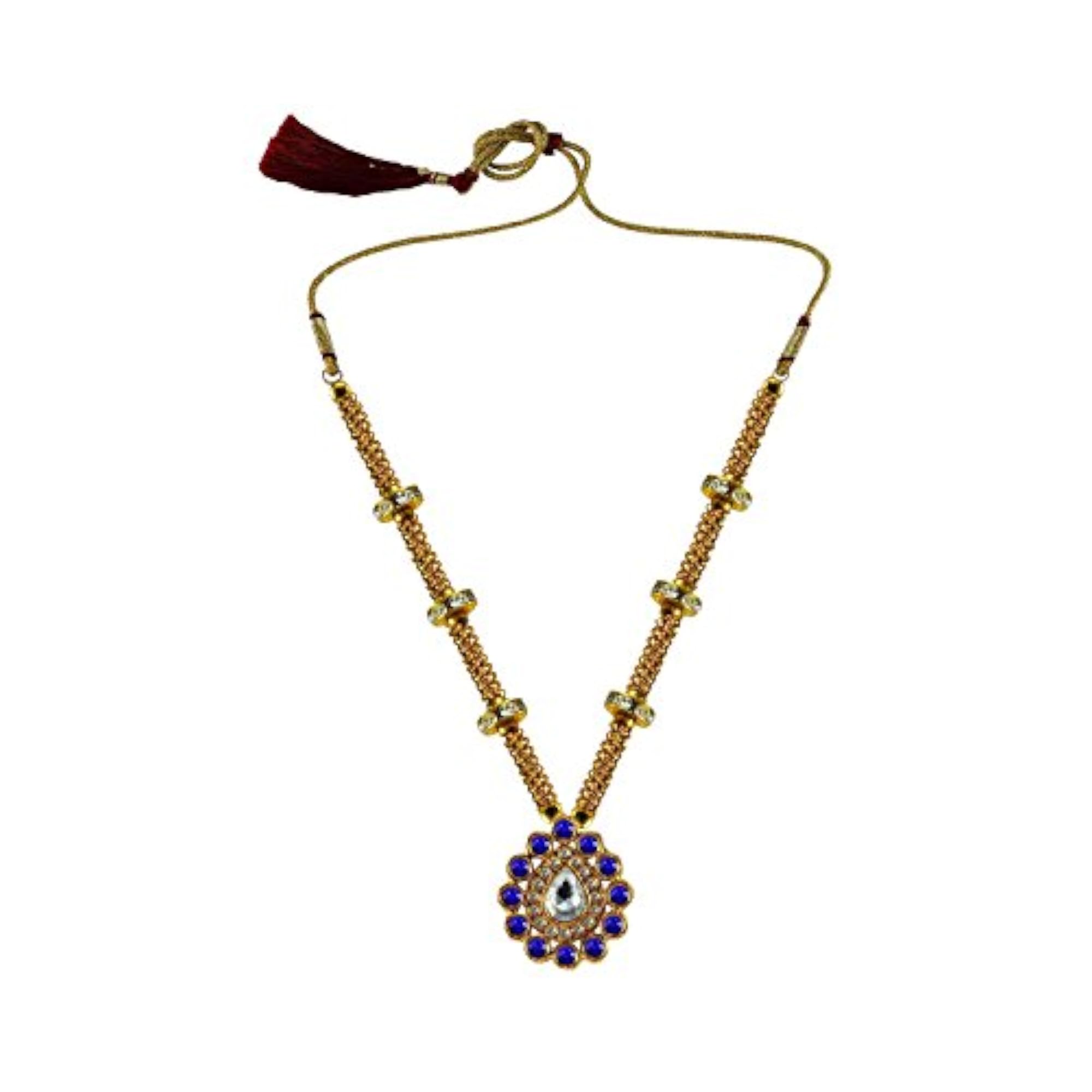 Women's Solid Stone Studded Brass Pendant, Everyday Elegance