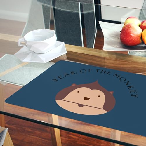 Napperons souples bleu motif singe pour protéger la table