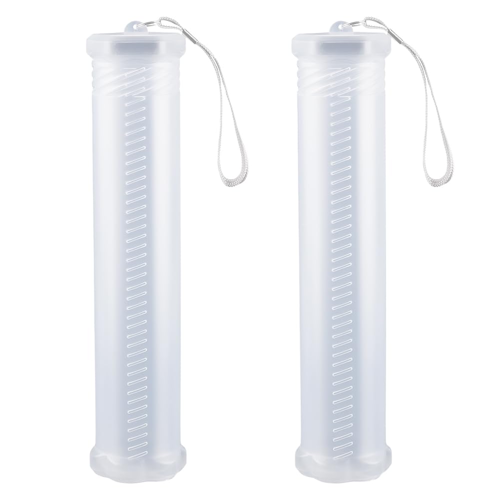 GORGECRAFT 2Pcs Extendable Plastic Brush Case Long Translucent Adjustable Length Artist Paint Brush Watercolor Pen Holder Tube Storage Organizer Container for Paint Makeup Brushes Drawing Tools