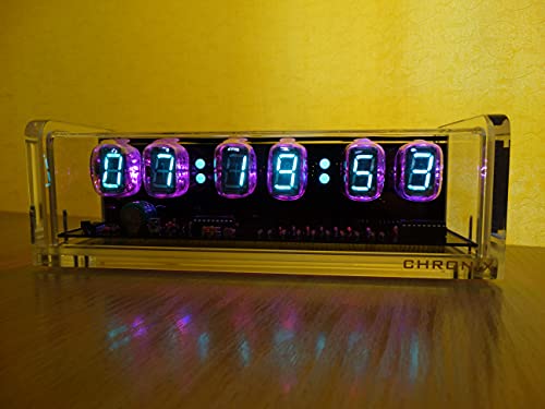 Chronix Nixie Clock With 6 Iv22 Vfd Tubes, Remote Control, Acrylic Case, Rgb Led, Alarm #TOP2