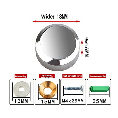 Mirror Screws 18mm Pure Copper Solid Bevel Mirror Screw Cap Cover Mirror Nails for Decorative Mirror Sign/Advertising Hardware - Image 2
