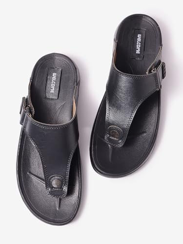 Image of WELCOME Soft Men's Slippers with Cushion FootBed for Adult | Comfortable & Light Weight | Stylish & Anti-Skid | Waterproof & Regular Flip Flops for Gents /Boys