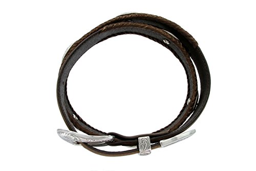 Cowboy Cowgirl Western Indian Coin/Star Conchos Crazy Horse Scalloped Genuine Leather Belt 1-1/2"(38mm) Wide2