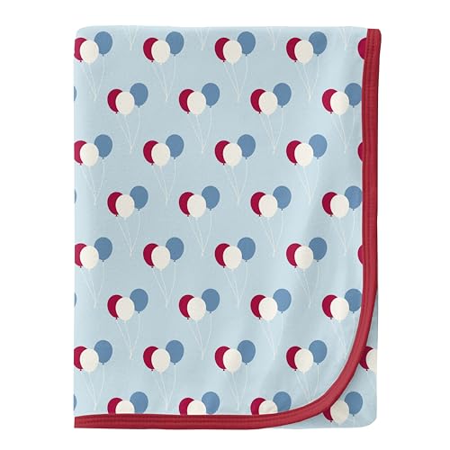 Image of KicKee Swaddling Blanket, Made from Luxuriously Soft KicKee Signature Blend Fabric, Buttery Softness for Snuggling Your Baby (Spring Sky Birthday - One Size)