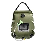 💦 【Gran capacidad】: Esta ducha solar para acampar tiene una gran capacidad de agua de 5 galones / 20 litros, agua suficiente para varias duchas. Esta ducha solar satisface completamente sus necesidades de vacaciones, puede usarla al aire libre en cualquier ocasión, segura y conveniente, ideal para mochileros y actividades al aire libre.