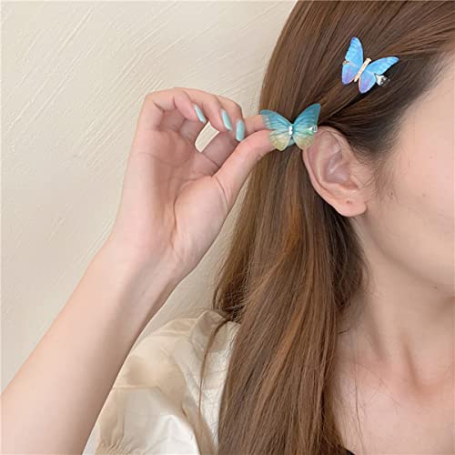 JLEivvi 5 Pcs Mini Butterfly & Fairy Bobby Pin Hair Accessories - Lady Hair Clips for Girls & Women - Wedding & Party Bride (Blue) - Image 3