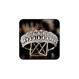 SWEETV Royal Pearl Tiara Vintage Rhinestone Crown Bridal Jewelry Wedding Hair Accessories, Silver