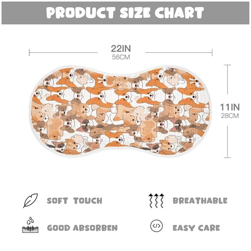 xigua Cute Dogs Baby Burp Cloths for Newborn Boys and Girls 1 Pack, Soft & Absorbent Cotton Baby Burp Cloth, Baby Washcloths, Newborn Towel, Burp Rags4