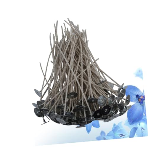 Paquete de 100 mechas con base para velas de algodón enceradas miniatura 2