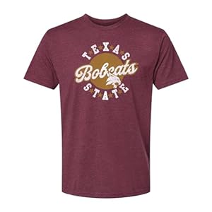 Texas State University Bobcats Maroon Premium Cotton Polyester Blend T-Shirt Apparel (Texas State University, Medium)