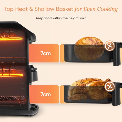 Double Stack Air Fryer 8.6L, Ceramic Coating, 2 DC Motors - Image 5