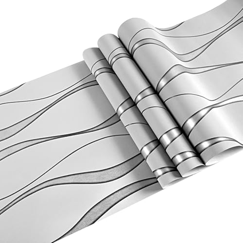 Rollo de papel pintado de rayas verticales extraíbles y autoadhesivo moderno 2