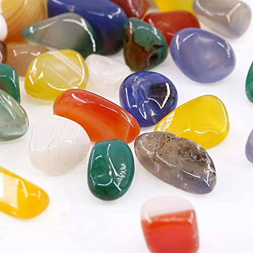 1.1 Lb (500 G) Multicolored Agate Pebble Crystal Stone Irregular Quartz Decorative Rocks Gemstone Crushed Pieces Tumbled Stone Chips For Jewelry Making/Handwork Craft/Home Decoration #TOP4