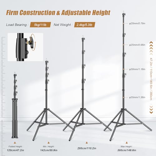 Image of Godox 380F Heavy Duty Light Stand 150in /12.6' Light Stand Spring Cushioned