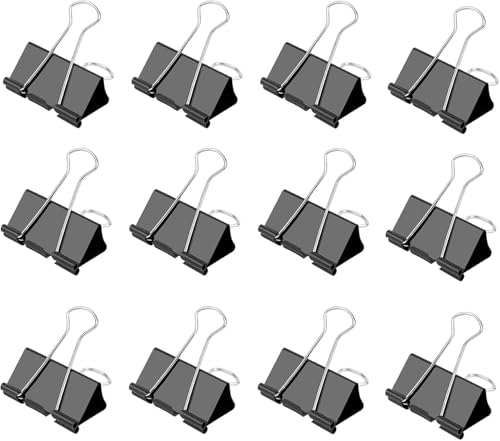 Image of Ufmarine Small Binder Clips 1 Inch Length, (144 Pcs) Small Paper Clips for Office Supplies