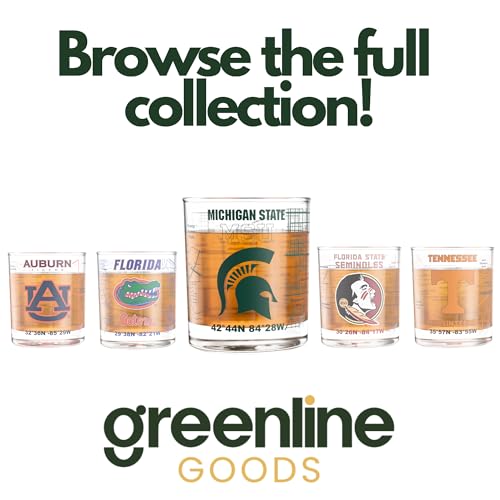 Image of Greenline Goods University of Southern California Trojans Whiskey Glasses Set of 2, 10 oz Rocks Glasses with Full-Color Logo & Campus Map - Officially Licensed Bourbon Glass Gift for Alumni & Fans