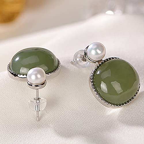 Boucles d'oreilles argent résistant et jade vert anti-allergie