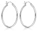 2mm Sterling Silver Hoop Earrings Set 4 Pairs (15mm 20mm 25mm 30mm)