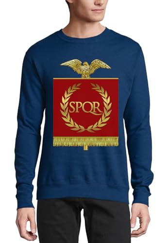 Pull Pull Pull bleu marine SPQR Empire romain en coton d'art pour passionnés d'histoire