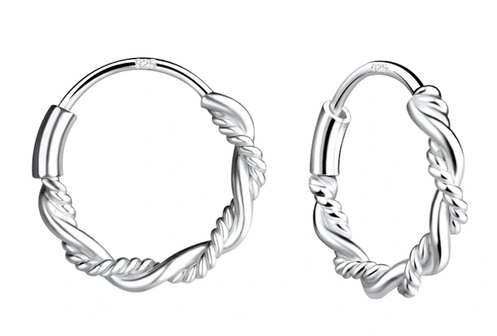 Via Mazzini 92.5-925 Sterling Silver 10mm Silver Bali Hoop Earrings for Women And Girls Pure Silver (ER0265) (B09D8675JF) Amazon Price History, Amazon Price Tracker